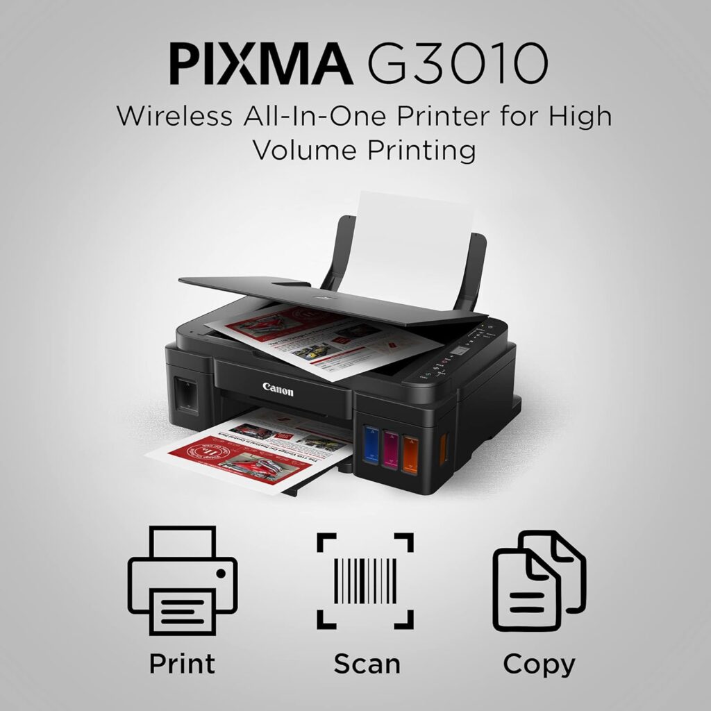  Canon PIXMA MegaTank G3010 All-in-One Wireless Ink Tank Colour Printer